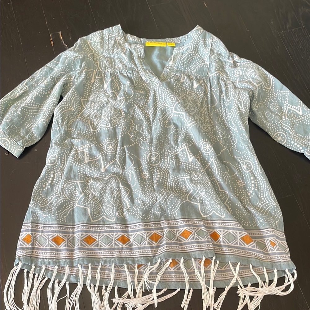 Roller Rabbit Blue and Orange Tunic Top
